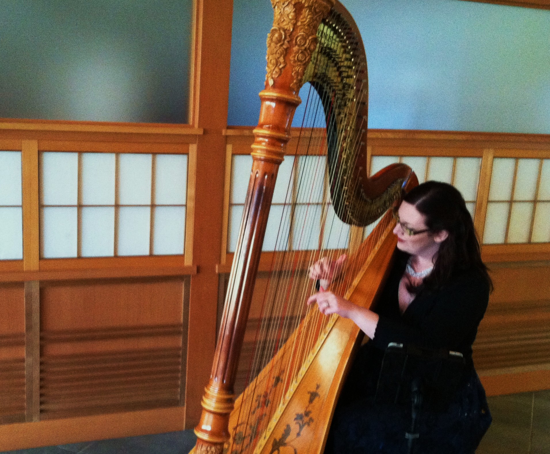 Rockford Harpist for Weddings at Anderson Japanese Gardens