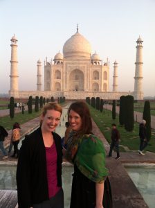 With my sister at the Taj Mahal