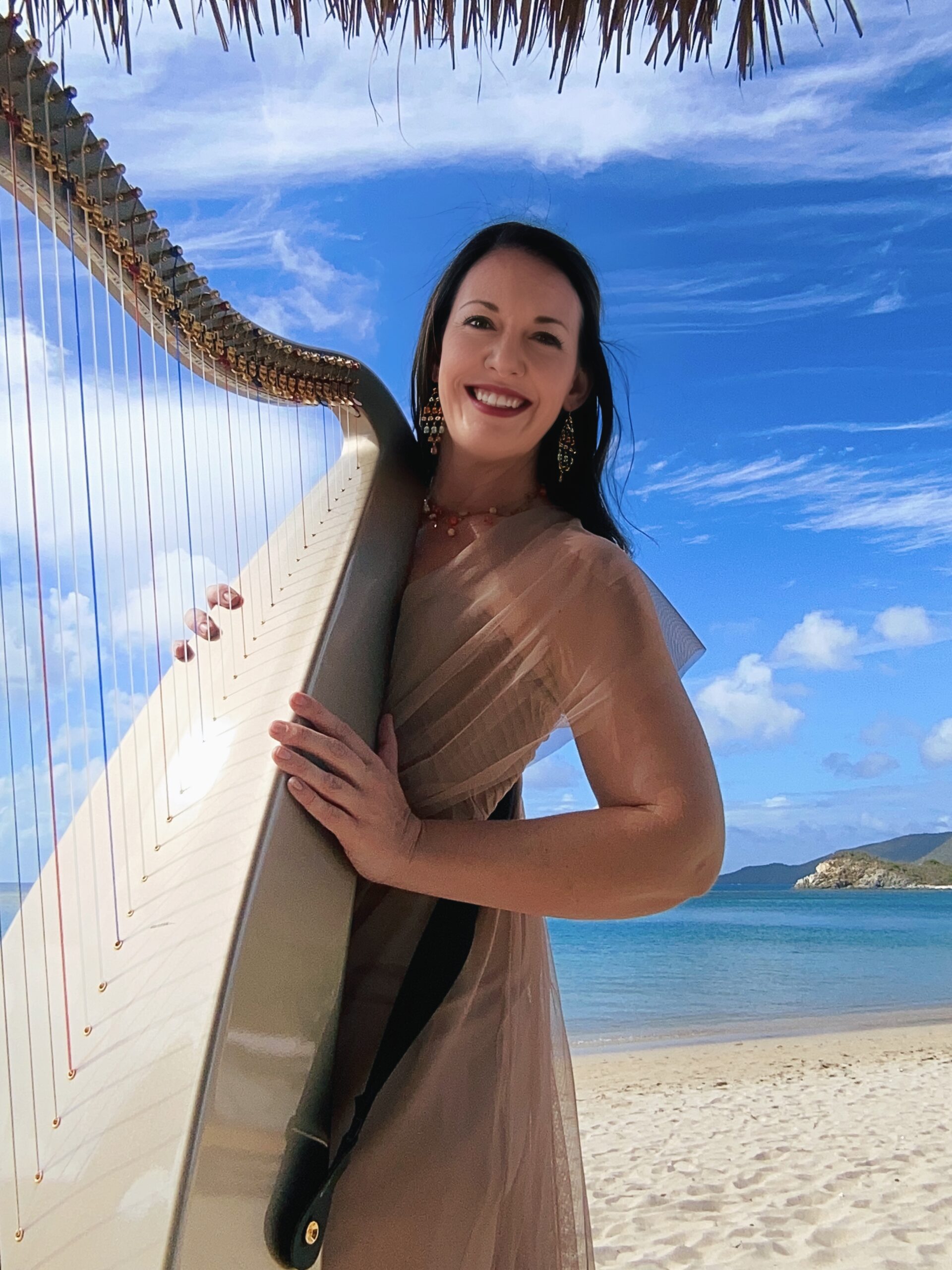 Harpist in the Virgin Islands
