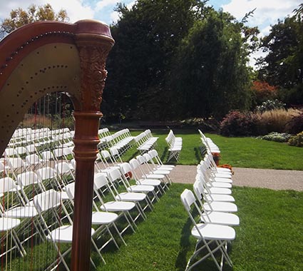 Peoria Illinois Wedding Harpist at Luthy Botanical Garden
