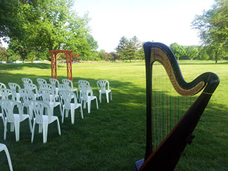 Outdoor Wedding Ceremony Central Illinois Harpist