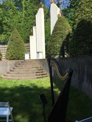 Wedding Harpist at Allerton Park's Sunken Garden
