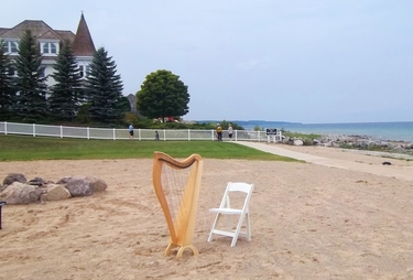 Northern Michigan Beach Wedding Harpist