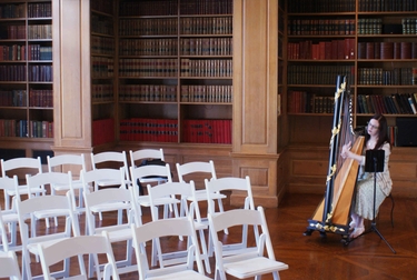 Illinois Harpist at Allerton Park Mansion Library
