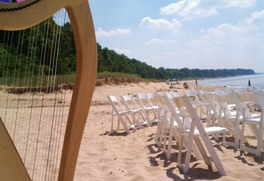 Harpist for Wedding on the Beach in Michigan