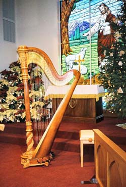 Christmas Harp Music Methodist Church