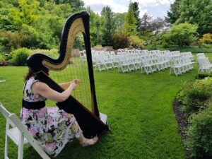 Harpist for Wedding at Hamstra's Garden