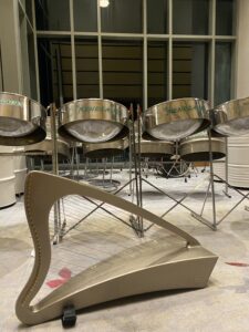 Harp with Steel Pans in Trinidad