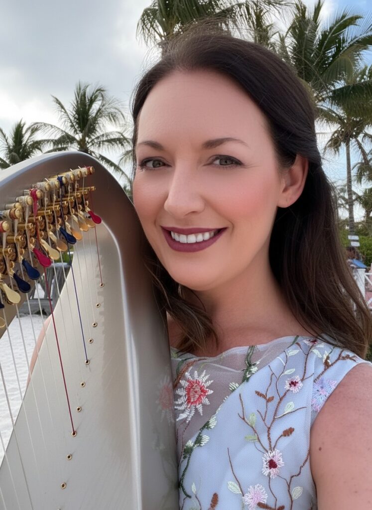 Harpist on Harbour Island Bahamas